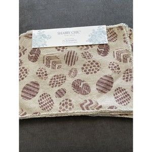 Shabby Chic set of 4 gold Easter Egg placemats NEW Rachel Ashwell 13 X 19”